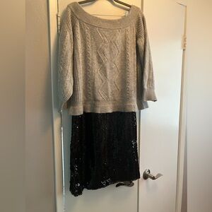 Magaschoni off the shoulders Grey Heather Cashmere sweater NWT size Large